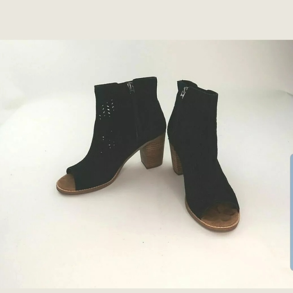 Toms Open toe Booties Black Size 8.5